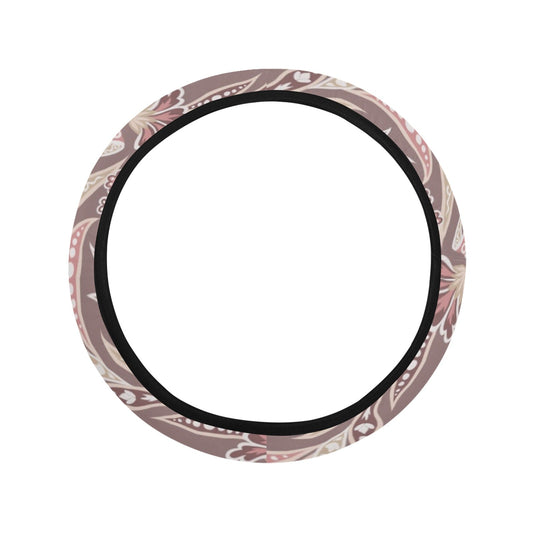 Elegant Floral Decor Steering Wheel Cover