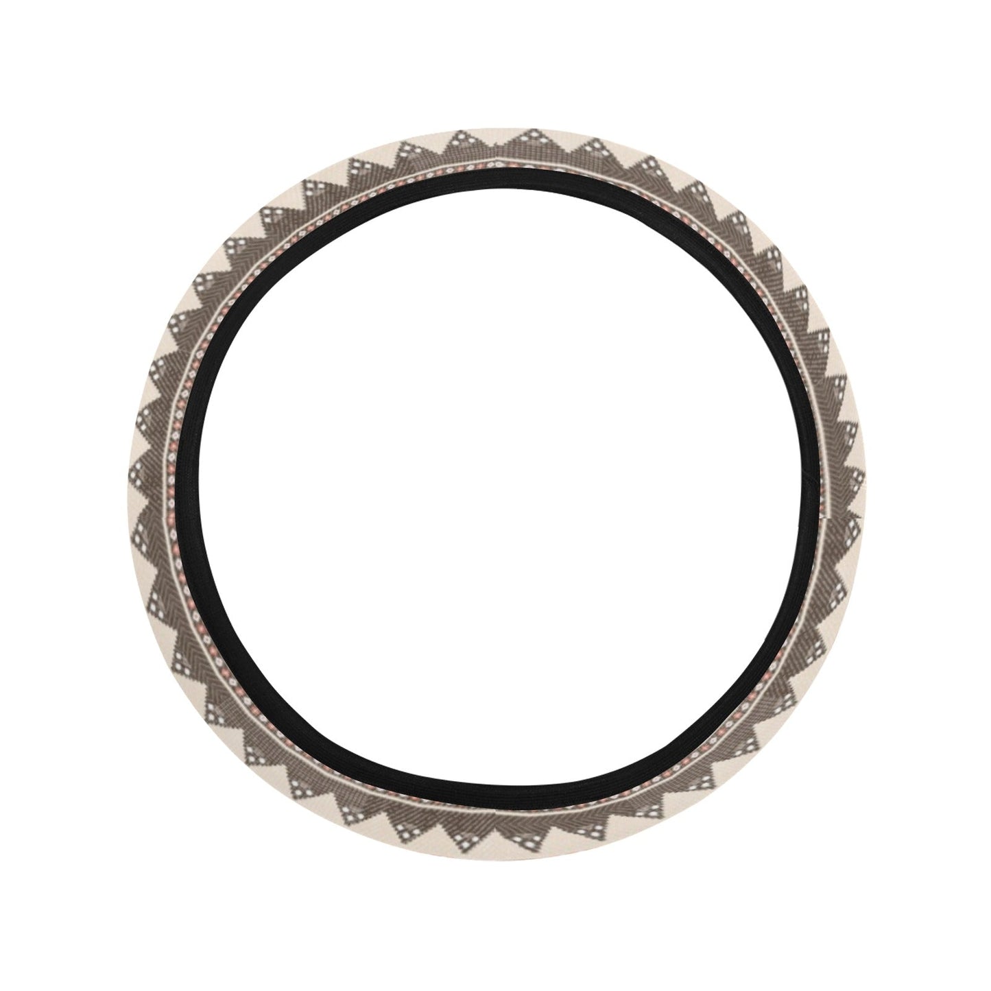 Beige Ethnic Stripes Steering Wheel Cover