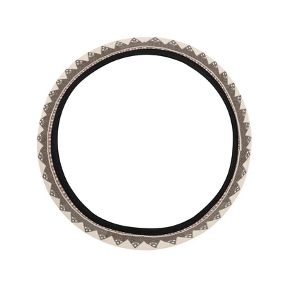 Beige Ethnic Stripes Steering Wheel Cover