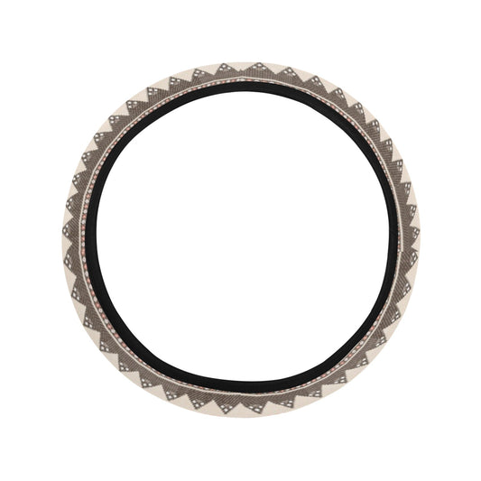 Beige Ethnic Stripes Steering Wheel Cover