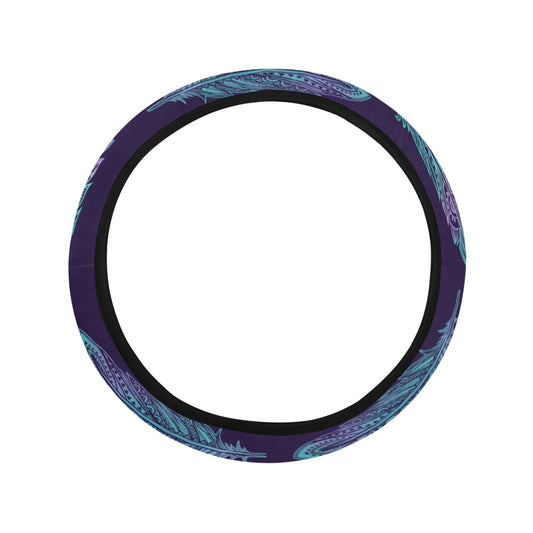 Neon Feather Steering Wheel Cover