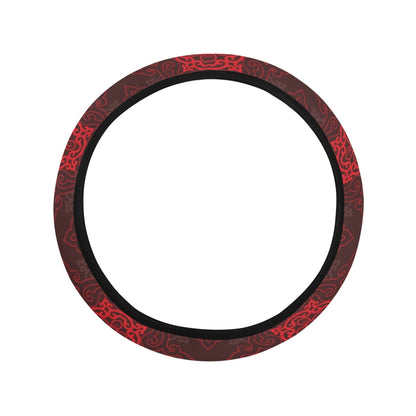 Red Oriental Steering Wheel Cover
