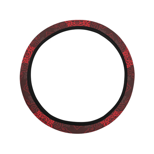 Red Oriental Steering Wheel Cover