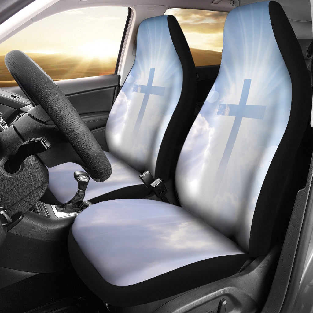 Cross and Clouds Printed Car Seat Covers