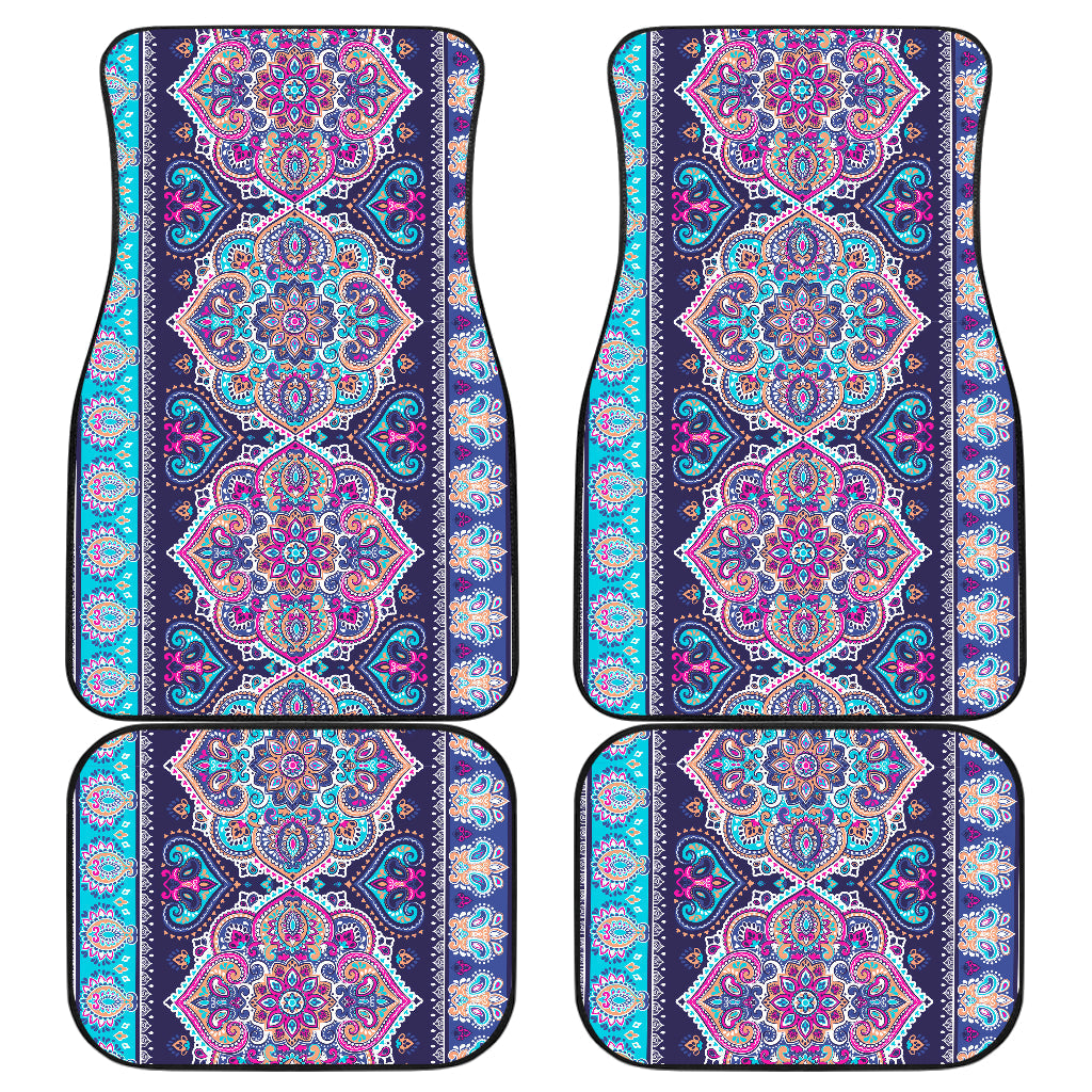 Blue Purple Persian Print Car Floor Mats