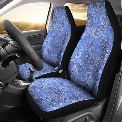 Purple Butterflies Decor Car Seat Covers