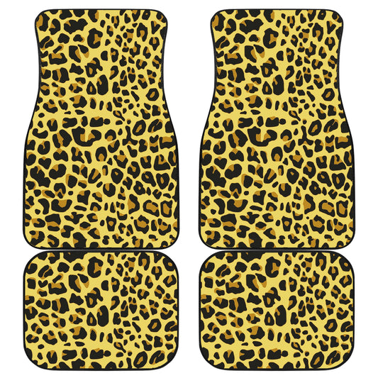 Front And Back Car Mats (Set Of 4) - Leopard