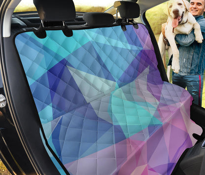 Pink Blue Abstract Triangles Car Back Seat Pet Cover