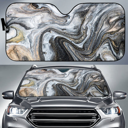 Gold Marble Print Car Sun Shades