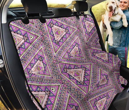 Pink Persian Triangles Pattern Car Back Seat Pet Cover