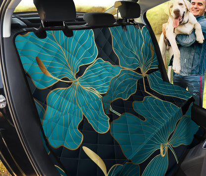 Green Flowers Car Back Seat Pet Cover