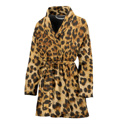 Womens Leopard Print Bath Robe