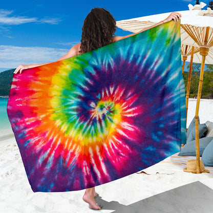 Colorful Tie Dye Spiral Sarong