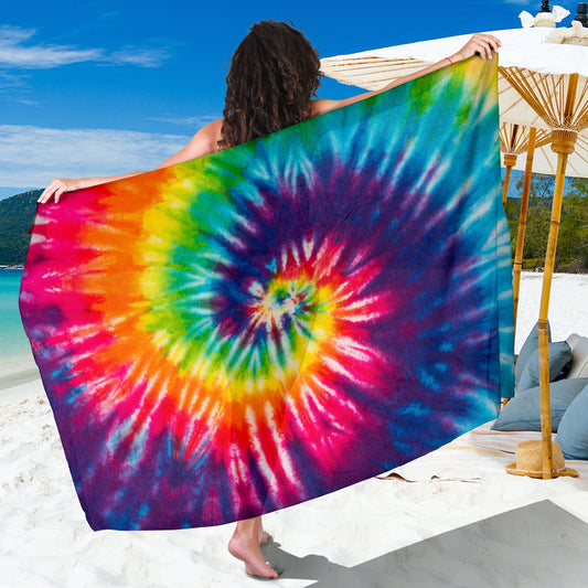Colorful Tie Dye Spiral Sarong