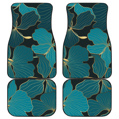 Green Flowers Car Floor Mats