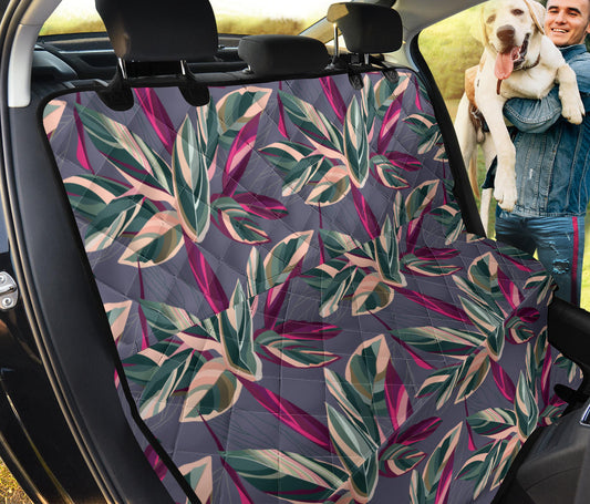 Floral Leaves Car Back Seat Pet Cover