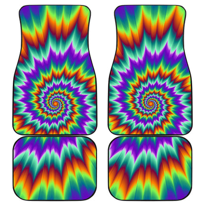 Colorful Psychedelic Spiral Car Floor Mats
