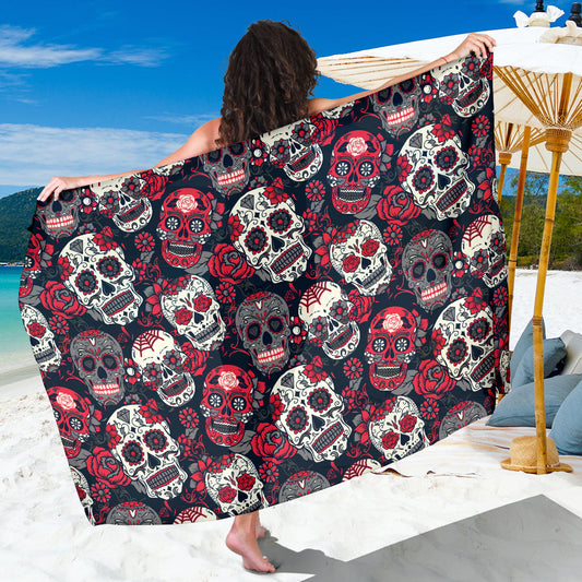 Sugar Skulls & Roses Sarong