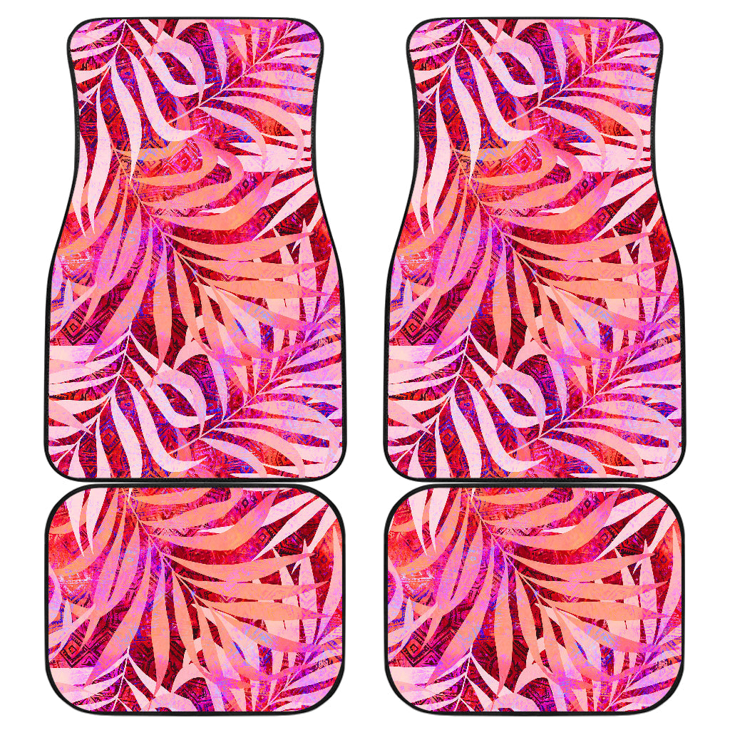 Pink Peach Leaves Car Floor Mats