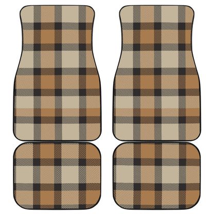 Brown Plaid Car Floor Mats