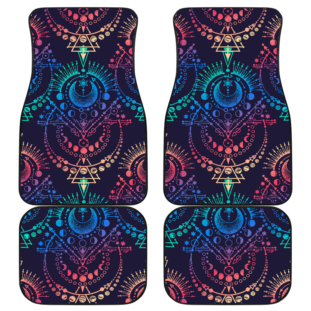 Colorful Spiritual Symbols Car Floor Mats
