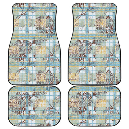 Floral Plaid Car Floor Mats