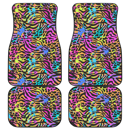 Colorful Abstract Animal Print Car Floor Mats