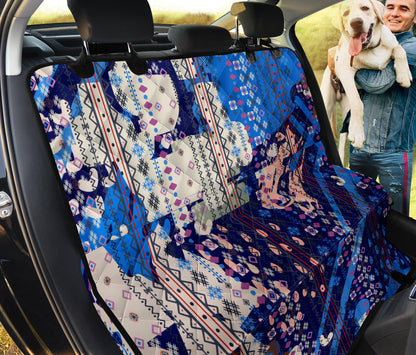 Blue Grey Abstract Car Back Seat Pet Cover