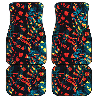 Orange Yellow Abstract Car Floor Mats