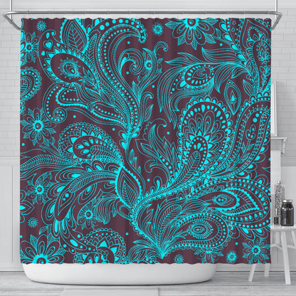 Teal Green Decor Shower Curtain