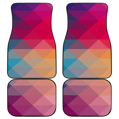 Colorful Abstract Triangles Car Floor Mats