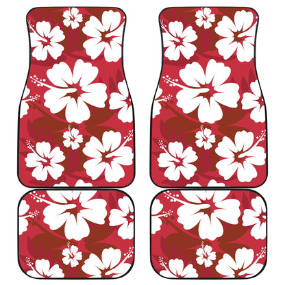 Red Aloha Flowers Car Floor Mats