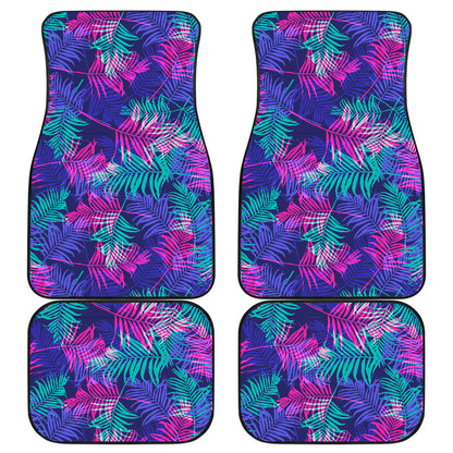 Blue Pink Plants Car Floor Mats