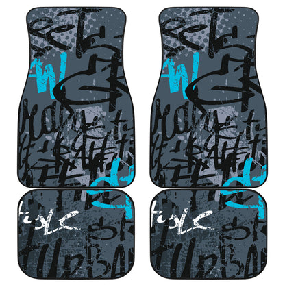 Blue Graffiti Car Floor Mats