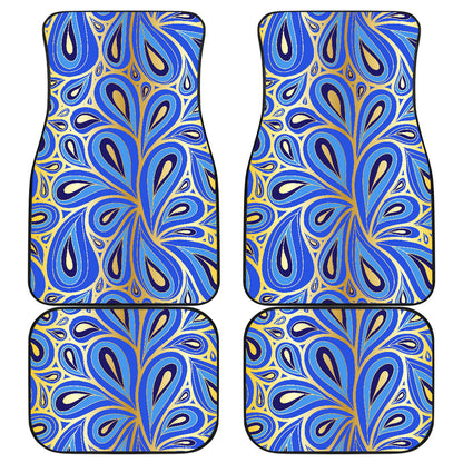 Blue & Gold Decor Car Floor Mats