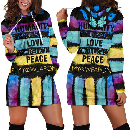 Humanity - Love - Peace - Hoodie Dress