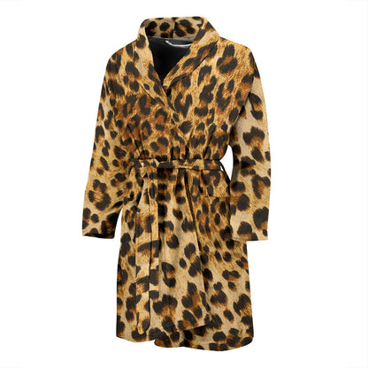 Mens Leopard Print Bath Robe