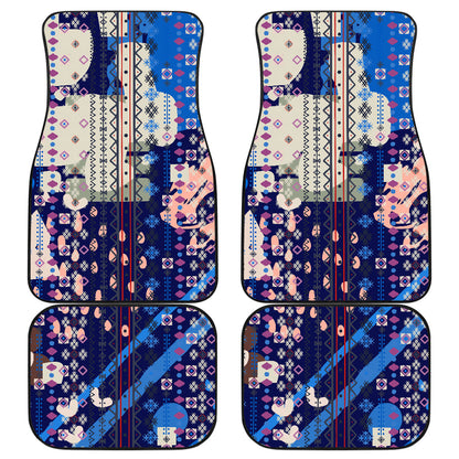 Blue Grey Abstract Car Floor Mats