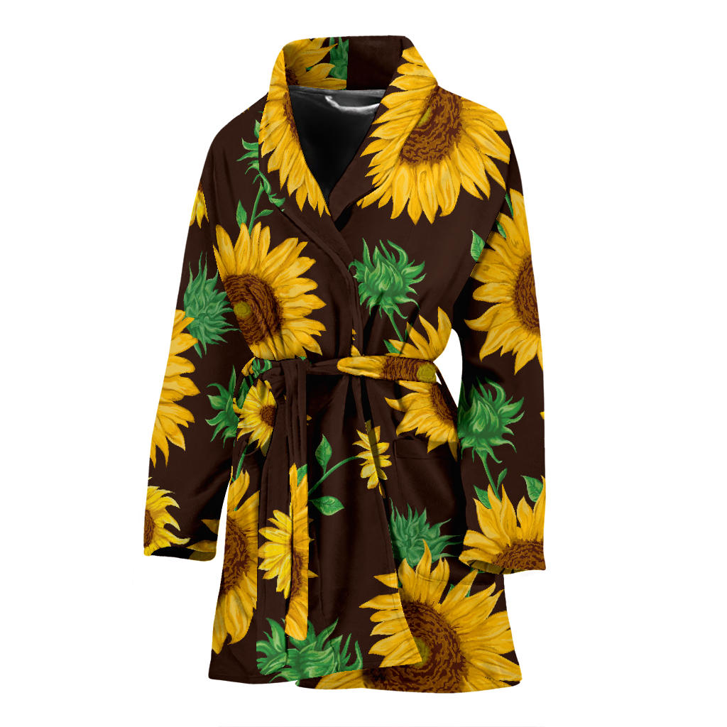 Womens Sunflowers Bath Robe
