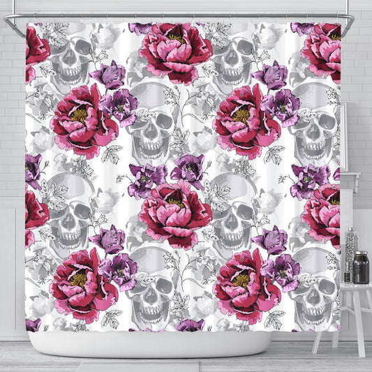 Skulls & Roses Shower Curtain