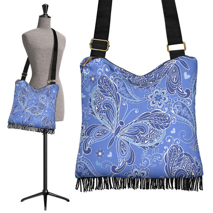 Purple Butterflies Decor Crossbody Bag