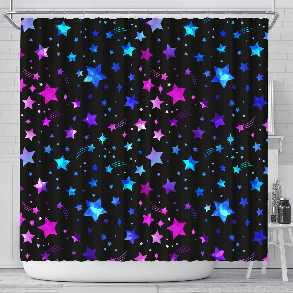 Pink & Purple Stars Shower Curtain