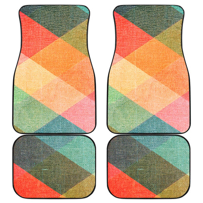 Pastel Diamond Plaid Car Floor Mats