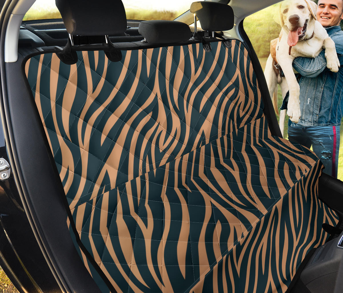 Brown Abstract Car Back Seat Pet Cover