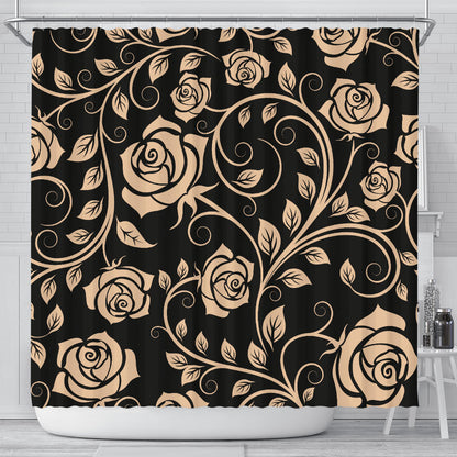 Tan Roses Decor Shower Curtain