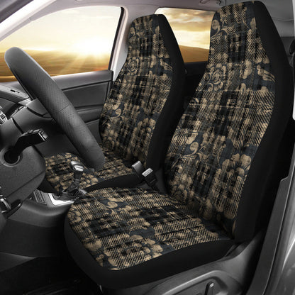 Vintage Floral-Plaid Car Seat Covers