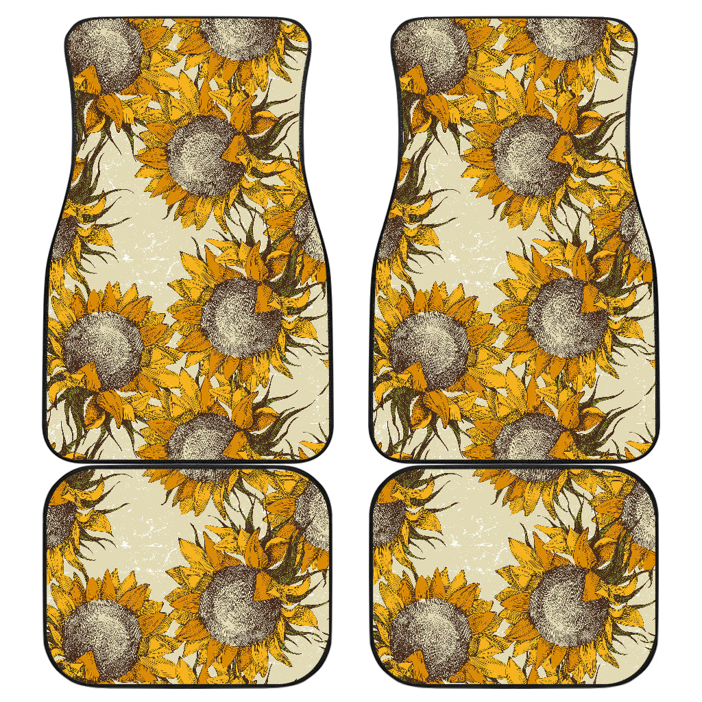 Vintage Sunflowers Car Floor Mats