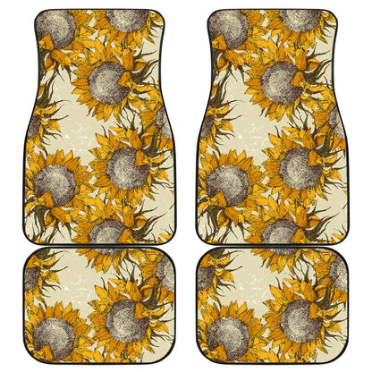 Vintage Sunflowers Car Floor Mats