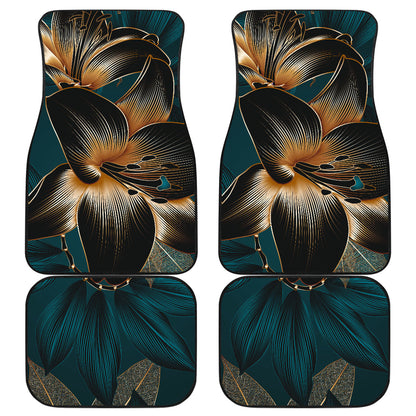 Dark Floral Car Floor Mats