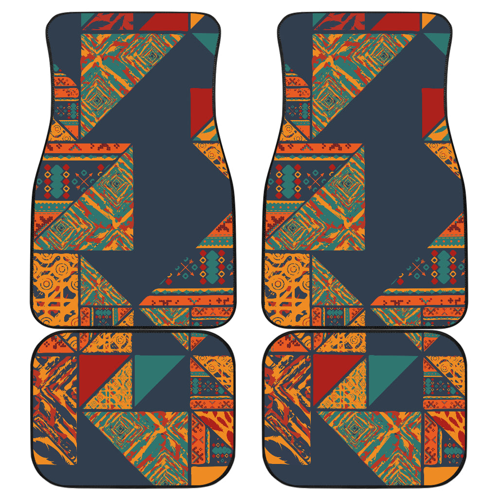 Orange Abstract Pattern Car Floor Mats